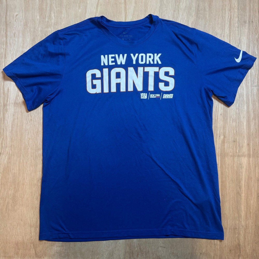 Nike New York Giants Dri-FIT T-Shirt Mens Size XL Blue NFL Football Athletic Tee